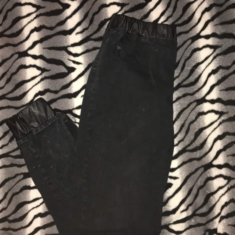 Joggers With Leather Detailing